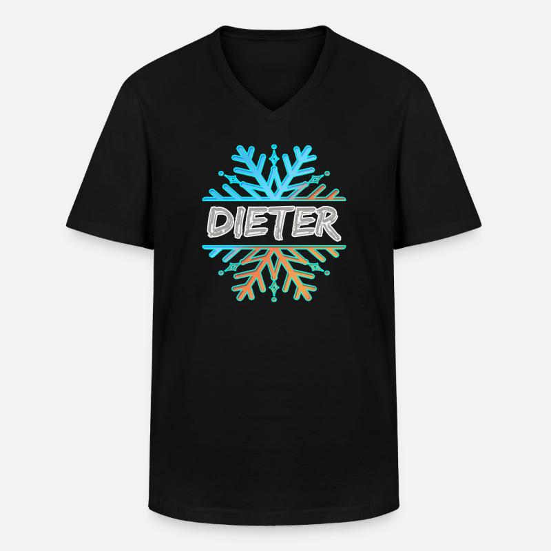 Vorname Dieter - Männer-T-Shirt mit V-Ausschnitt - Schwarz