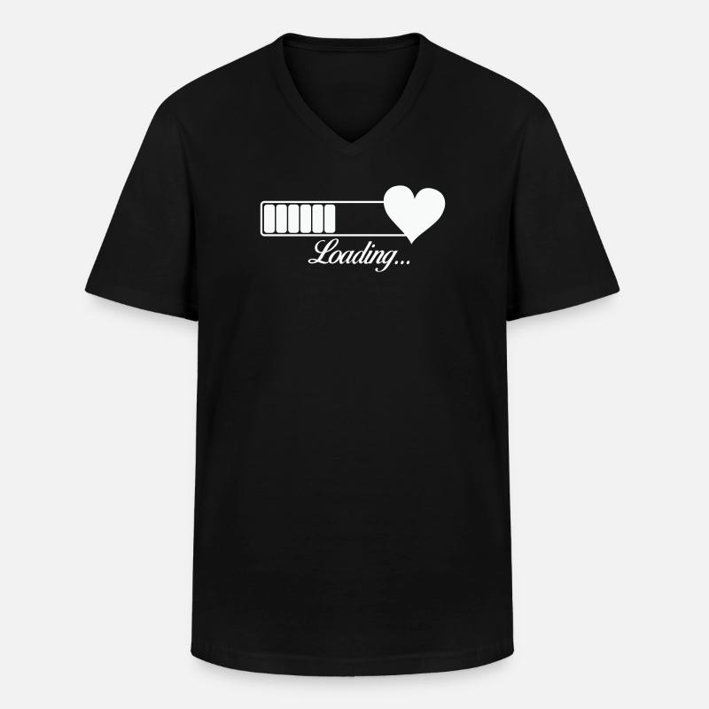 Heart-Loading Progress - Men's V-Neck T-Shirt - black