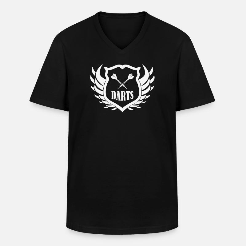 Darts Shield Wing Motif - Men's V-Neck T-Shirt - black