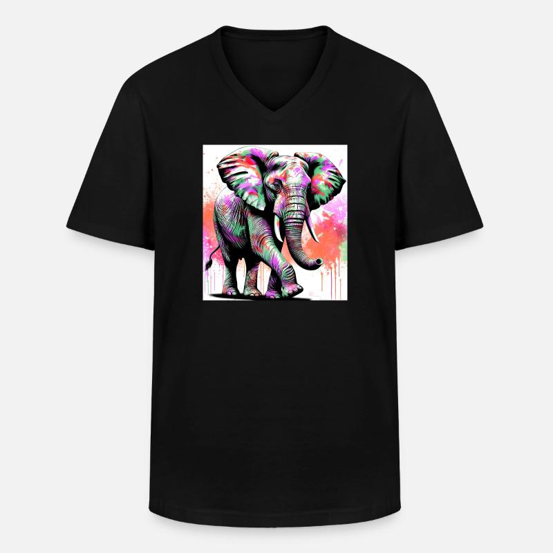 elephant - Men's V-Neck T-Shirt - black