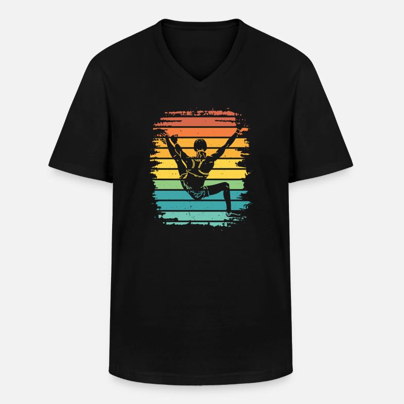 Boulderer Boulder Bouldern - Männer-T-Shirt mit V-Ausschnitt - Schwarz