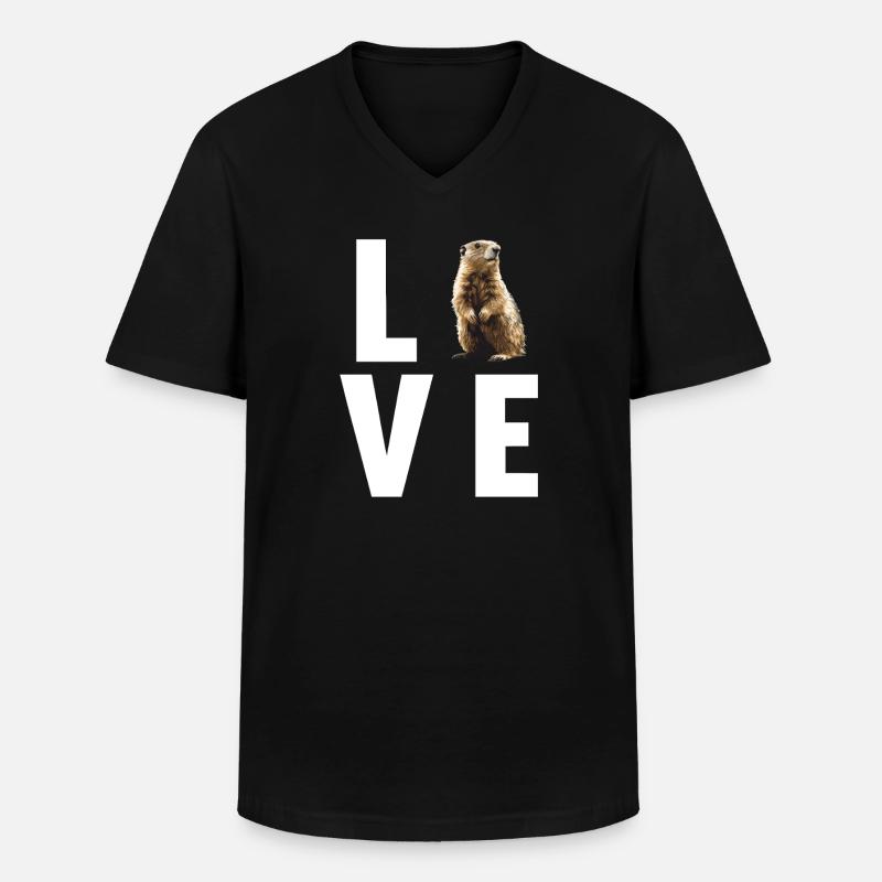 Murmeltiere Murmeltier - Männer-T-Shirt mit V-Ausschnitt - Schwarz