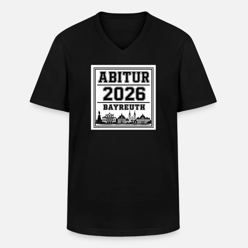 Abitur-2026-Bayreuth - Männer-T-Shirt mit V-Ausschnitt - Schwarz
