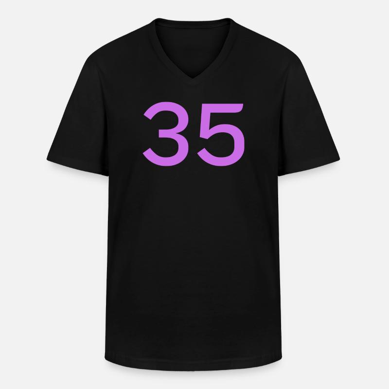 35 - Männer-T-Shirt mit V-Ausschnitt - Schwarz