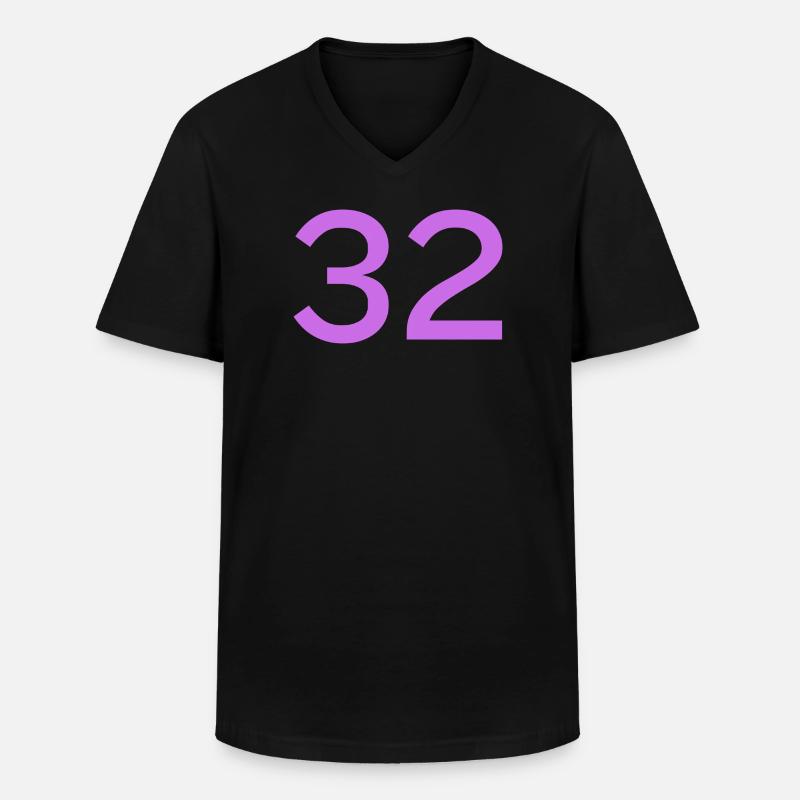 32 - Männer-T-Shirt mit V-Ausschnitt - Schwarz