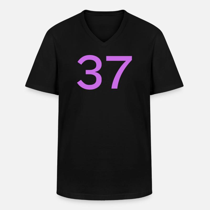 37 - Männer-T-Shirt mit V-Ausschnitt - Schwarz