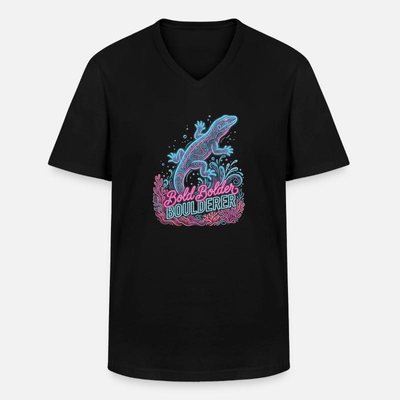 Bouldern Bold Bolder Boulderer - Männer-T-Shirt mit V-Ausschnitt - Schwarz