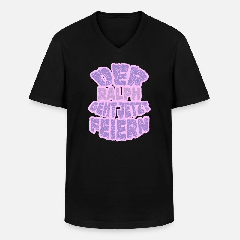 Ralph - Männer-T-Shirt mit V-Ausschnitt - Schwarz