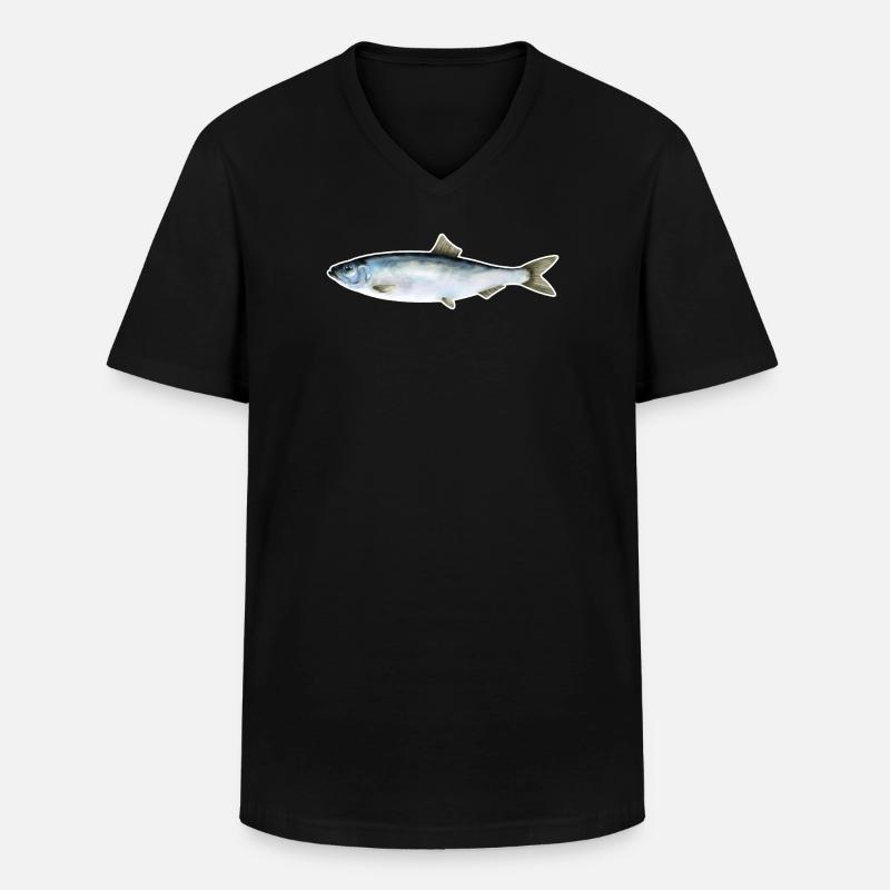 Hering . 1 - Männer-T-Shirt mit V-Ausschnitt - Schwarz