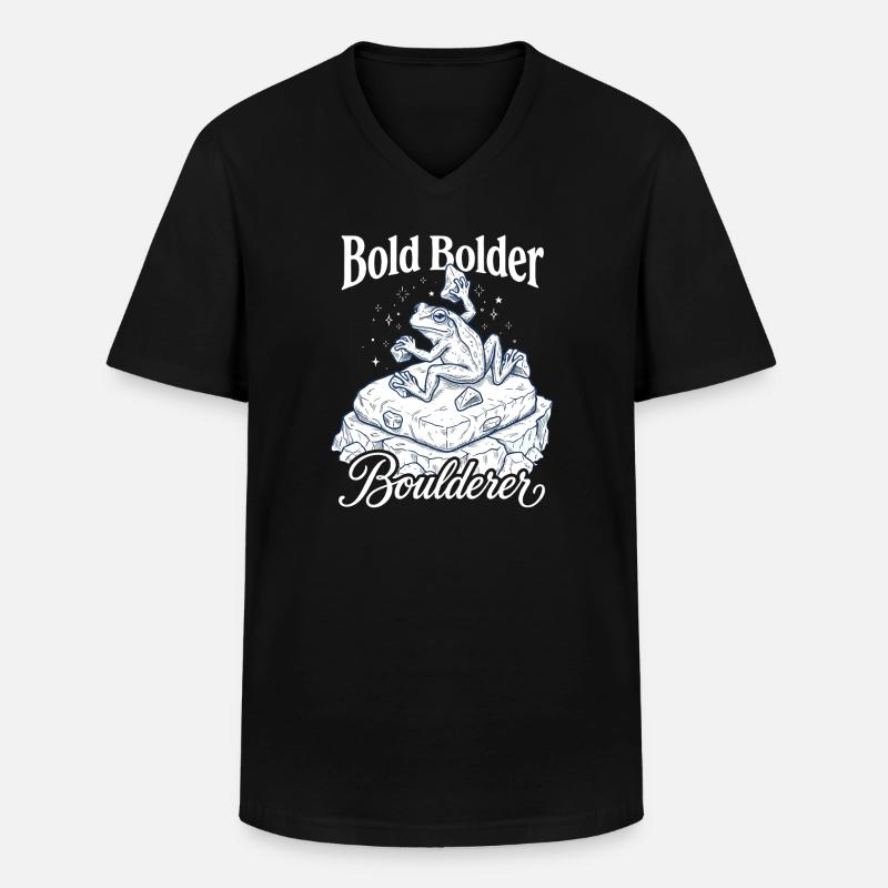 Bouldern Bold Bolder Boulderer - Männer-T-Shirt mit V-Ausschnitt - Schwarz