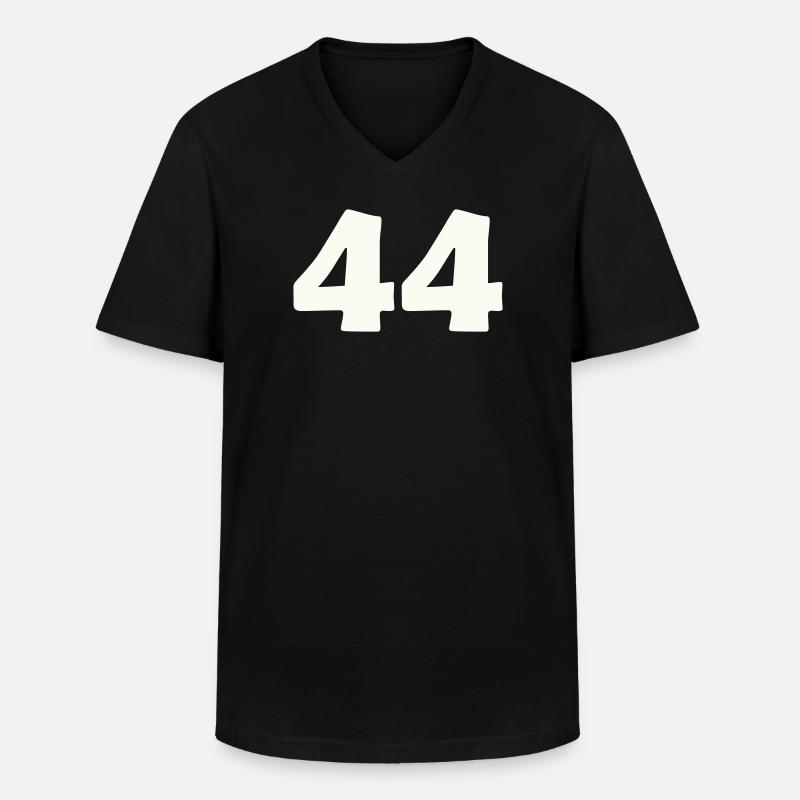 44 - Männer-T-Shirt mit V-Ausschnitt - Schwarz