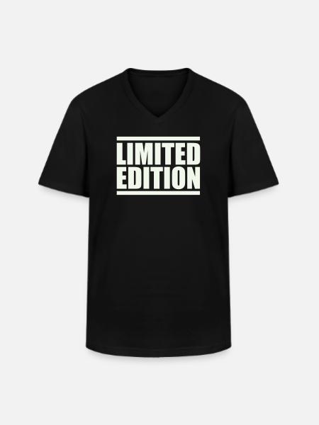 Édition limitée en majuscules - T-shirt col V Homme - noir