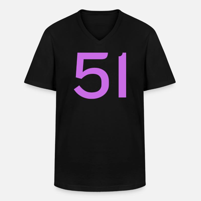 51 - Männer-T-Shirt mit V-Ausschnitt - Schwarz