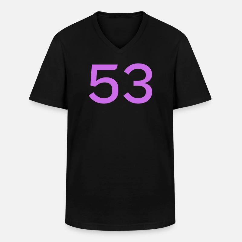 53 - Men's V-Neck T-Shirt - black