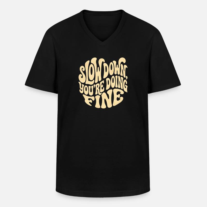 Relaxe - Männer-T-Shirt mit V-Ausschnitt - Schwarz