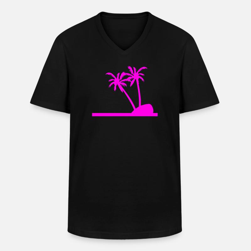 Palm trees - Men's V-Neck T-Shirt - black