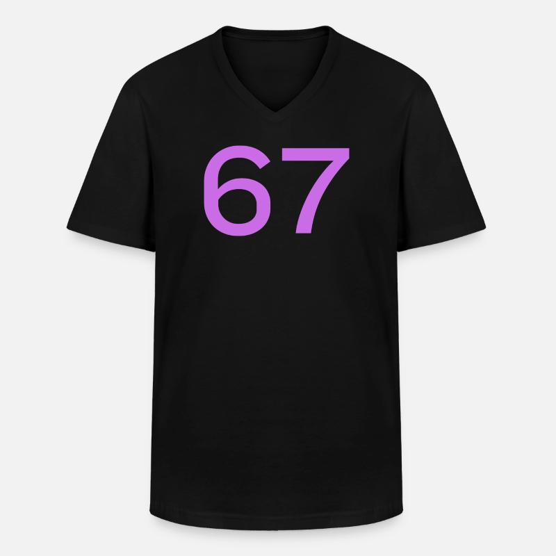 67 - Männer-T-Shirt mit V-Ausschnitt - Schwarz