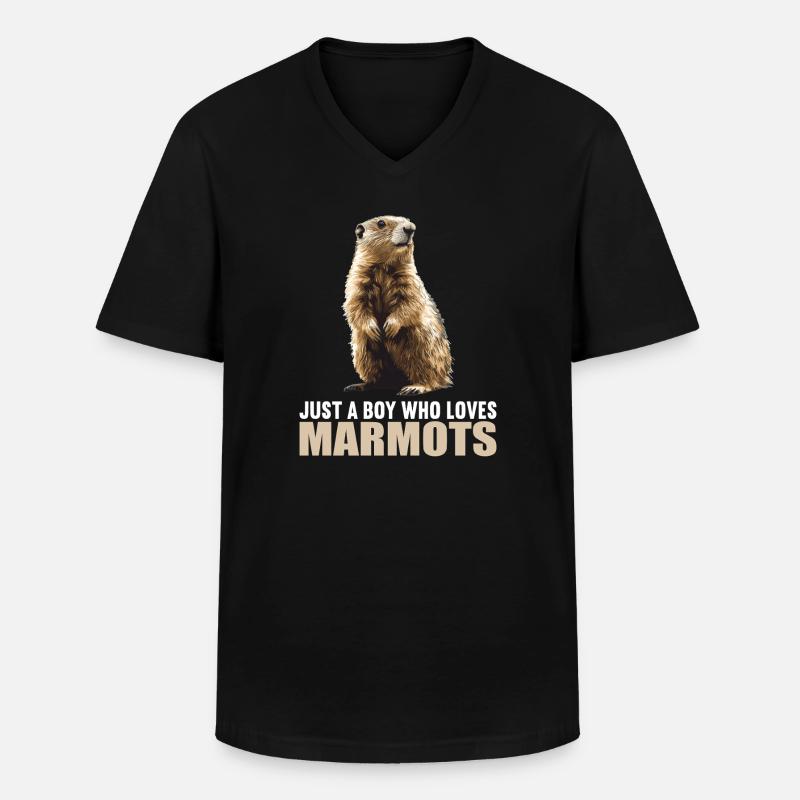 Murmeltiere Murmeltier - Männer-T-Shirt mit V-Ausschnitt - Schwarz