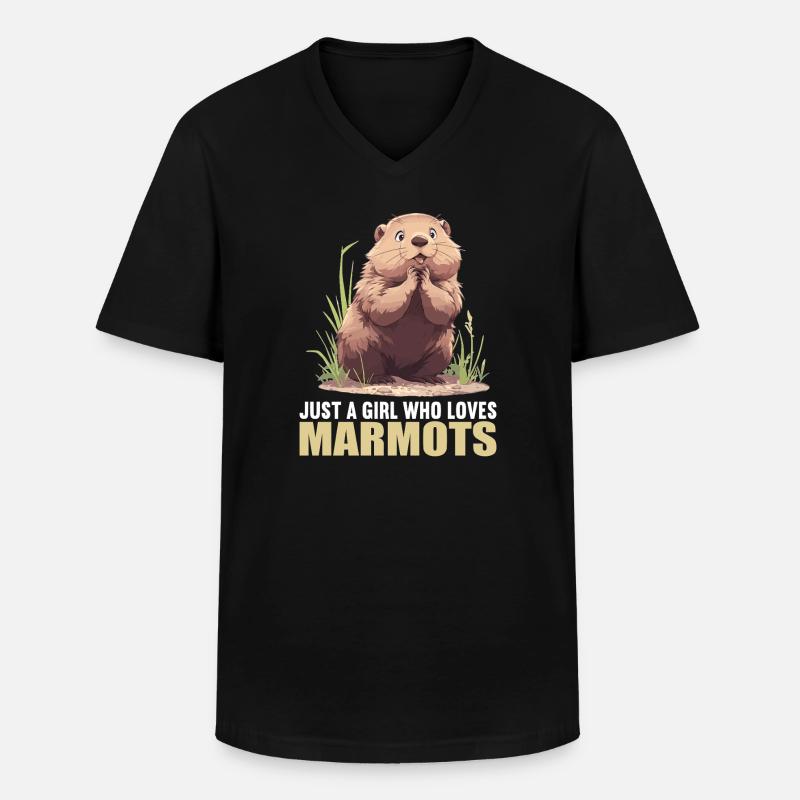 Murmeltiere Murmeltier - Männer-T-Shirt mit V-Ausschnitt - Schwarz