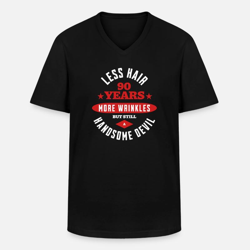 90 Years Handsome Devil - Men's V-Neck T-Shirt - black