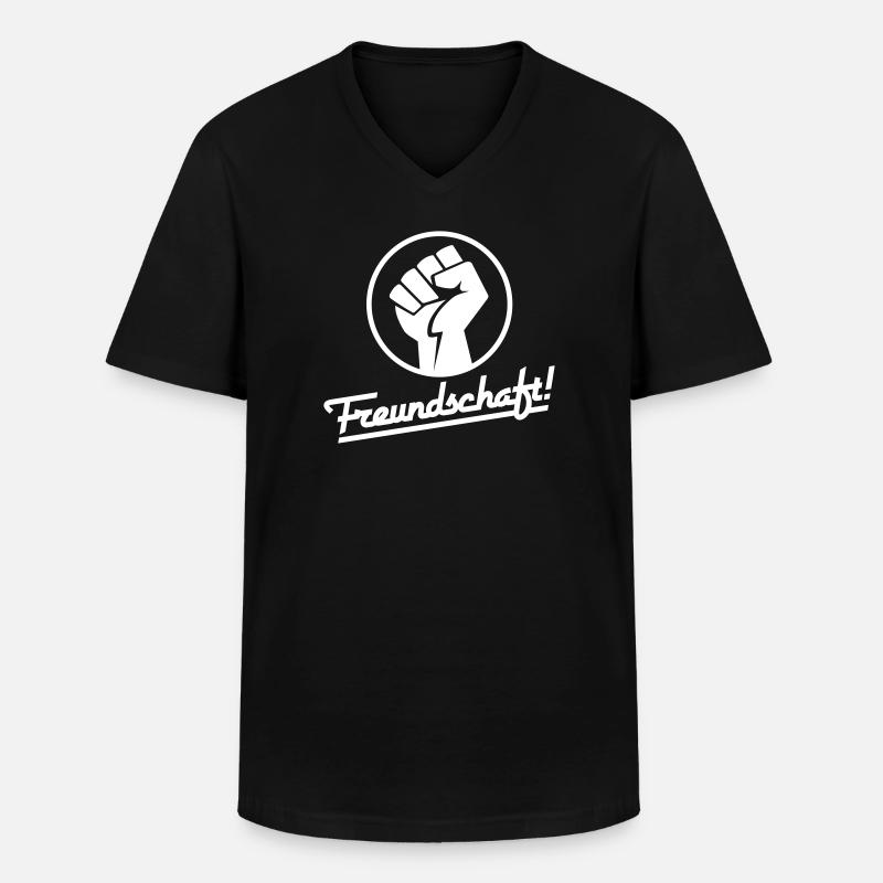 Freundschaft v.2 (Farbe änderbar) - Männer-T-Shirt mit V-Ausschnitt - Schwarz