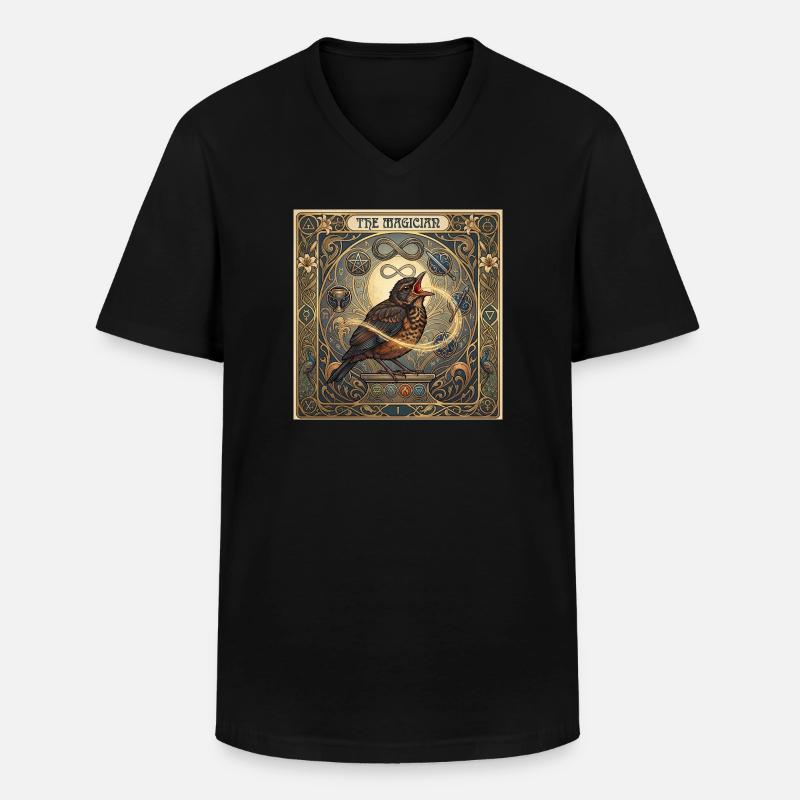 Amsel, der Magier - Männer-T-Shirt mit V-Ausschnitt - Schwarz