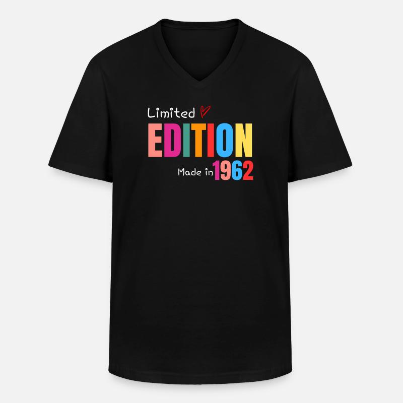 Limitierte Auflage Hergestellt 1962 - Männer-T-Shirt mit V-Ausschnitt - Schwarz