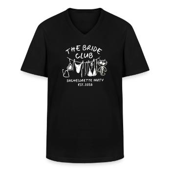 Bride Club Bachelorette 2026 Bachelorette Party - Men's V-Neck T-Shirt - black - Front - AI Model Male 178 dark (178cm)