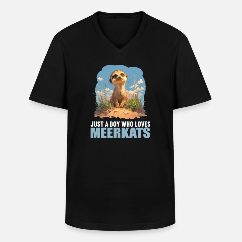 Meerkat Erdmännchen - Männer-T-Shirt mit V-Ausschnitt - Schwarz