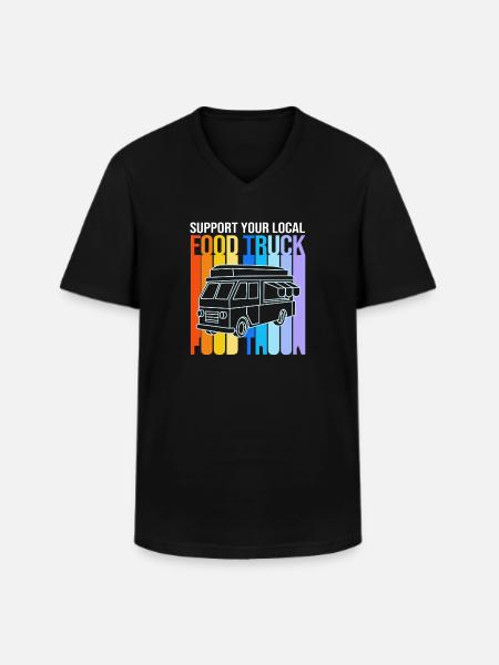 Snack Food Truck - Men's V-Neck T-Shirt - black