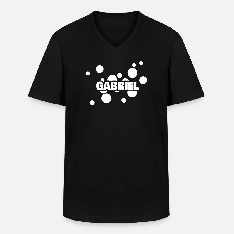 Kind Gabriel - Männer-T-Shirt mit V-Ausschnitt - Schwarz