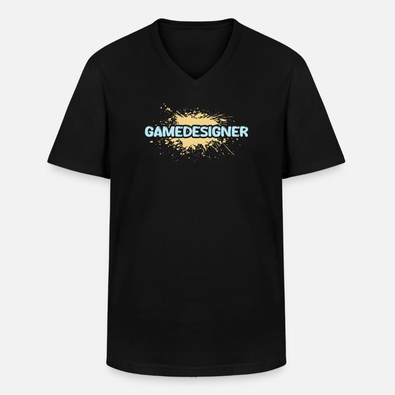 Beruf Gamedesigner - Männer-T-Shirt mit V-Ausschnitt - Schwarz