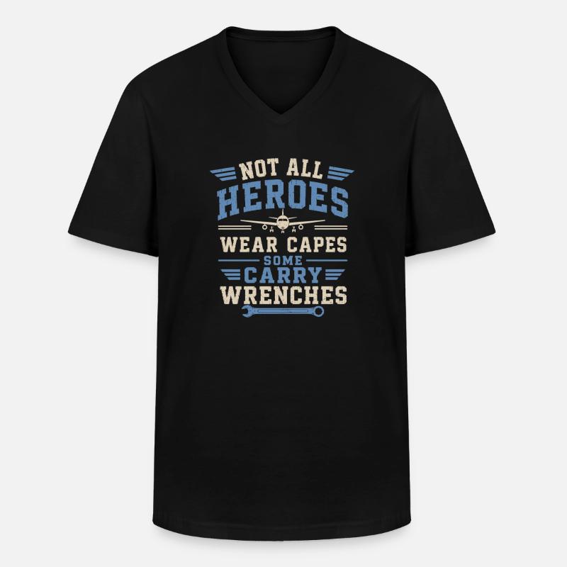 Flugzeugmechaniker Luftfahrt Technik Wartung - Männer-T-Shirt mit V-Ausschnitt - Schwarz