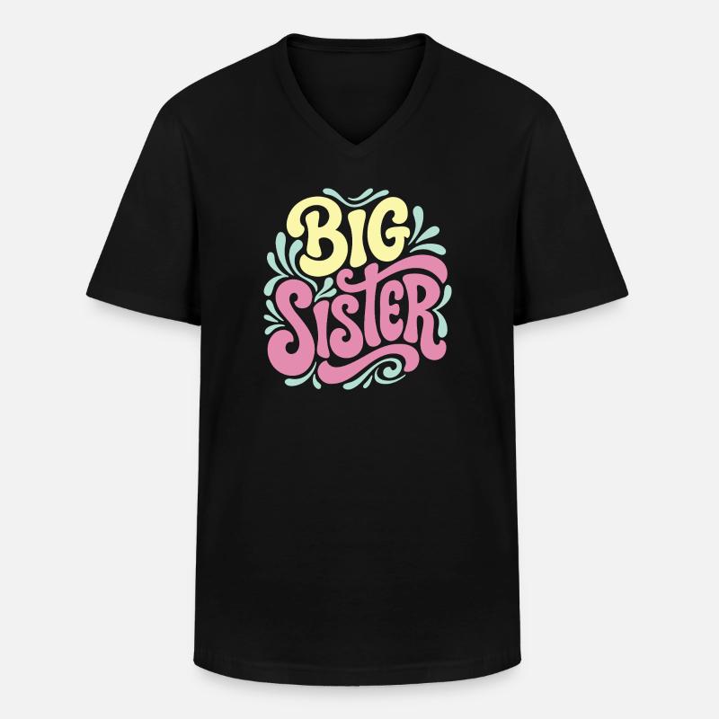 Große Schwester-Feier - Männer-T-Shirt mit V-Ausschnitt - Schwarz