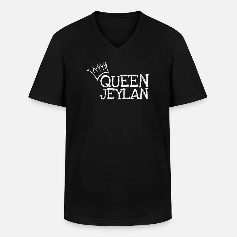 Influencer Jeylan - Männer-T-Shirt mit V-Ausschnitt - Schwarz