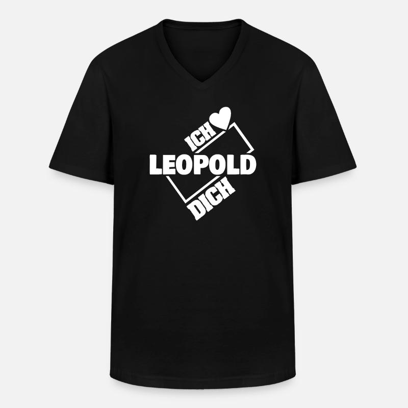 Liebe Leopold - Männer-T-Shirt mit V-Ausschnitt - Schwarz