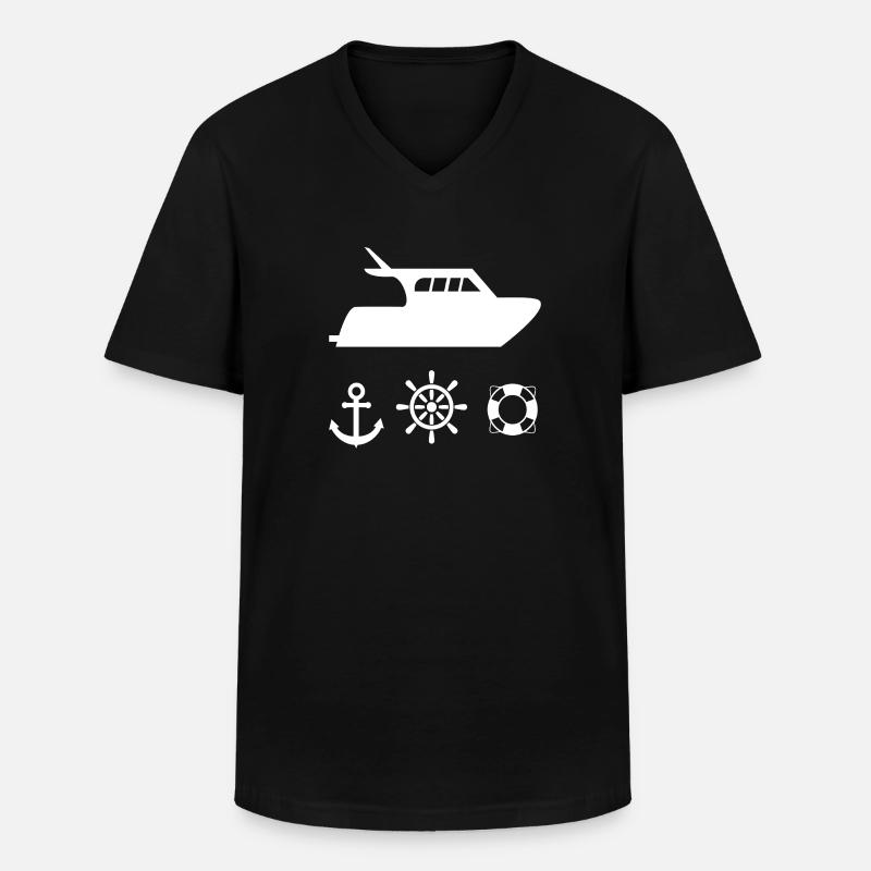 Motorboot - Männer-T-Shirt mit V-Ausschnitt - Schwarz