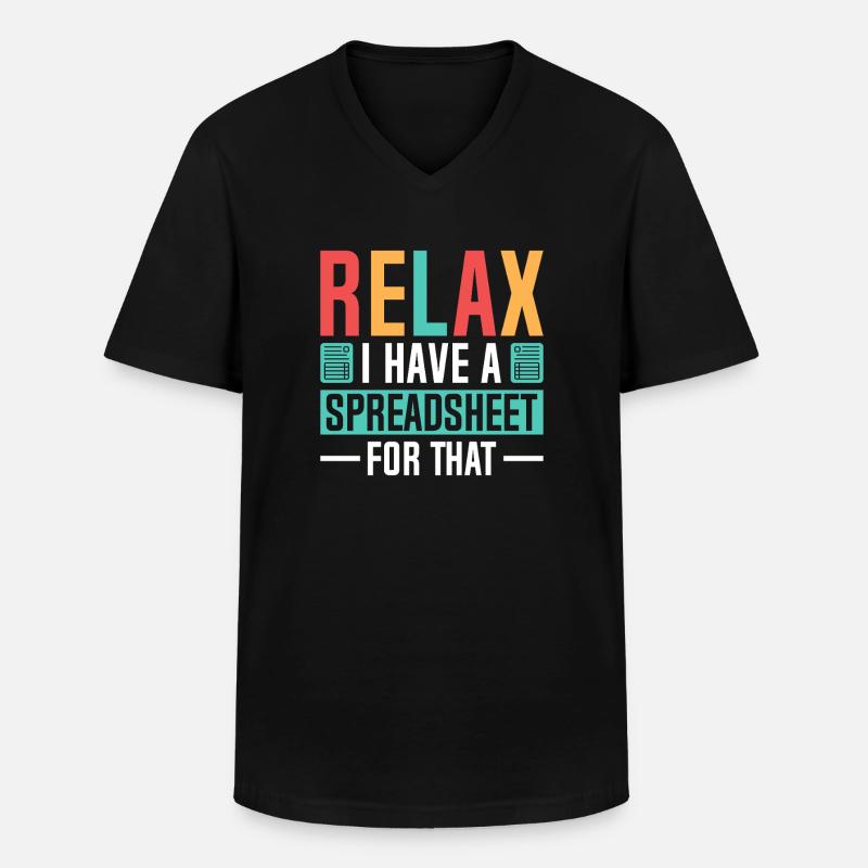 Relax: Spreadsheet Spaß - Männer-T-Shirt mit V-Ausschnitt - Schwarz