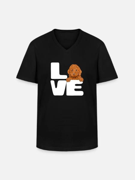 Puppy Love Typography - Men's V-Neck T-Shirt - black