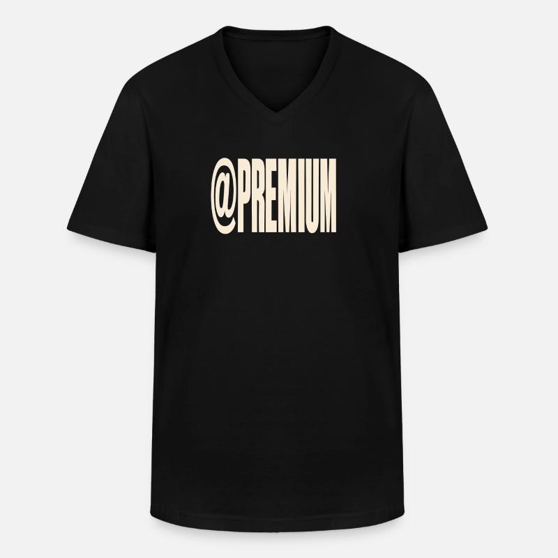 Premium-Typografie @PREMIUM - Männer-T-Shirt mit V-Ausschnitt - Schwarz