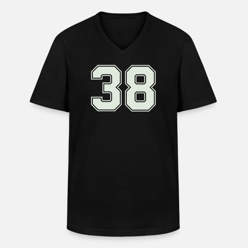 38- - Männer-T-Shirt mit V-Ausschnitt - Schwarz