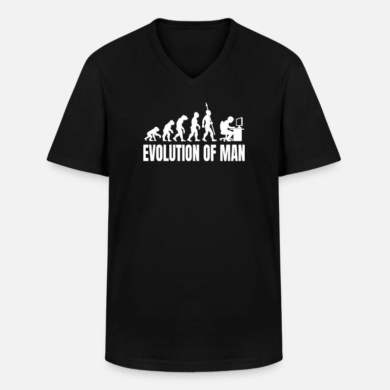 Programmer Computer Freak Evolution Retro - Men's V-Neck T-Shirt - black