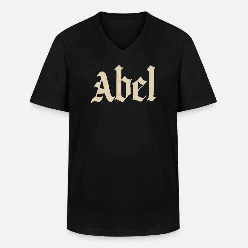 Abel Gothic Script - Männer-T-Shirt mit V-Ausschnitt - Schwarz