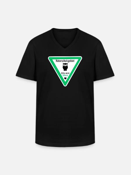 Naturschutzgebiet Nachteule Bitte nicht füttern - Männer-T-Shirt mit V-Ausschnitt - Schwarz