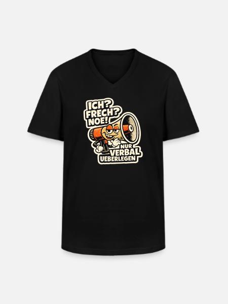 Verbal Überlegen Megaphone Cartoon - Männer-T-Shirt mit V-Ausschnitt - Schwarz