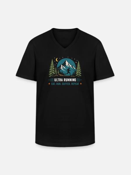 Ultra Running. Eat. Run. Suffer. Repeat - Men's V-Neck T-Shirt - black