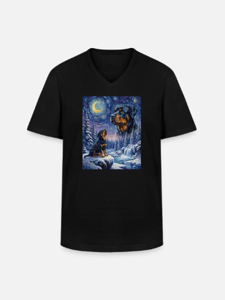 Hurler vers la Lune Affenpinscher - T-shirt col V Homme - noir