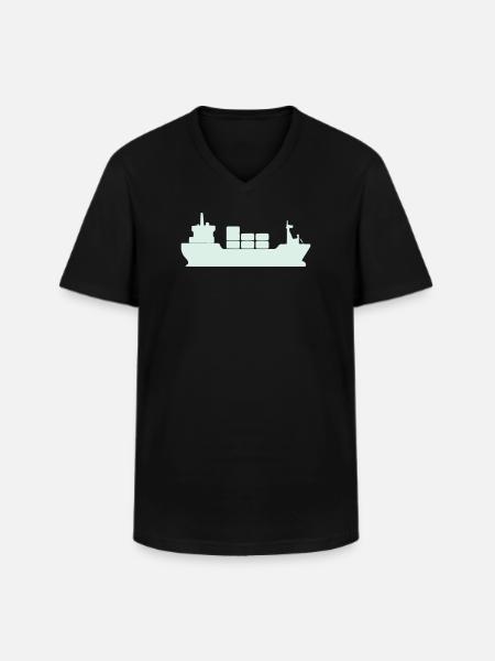 Cargo à conteneurs Silhouette - T-shirt col V Homme - noir