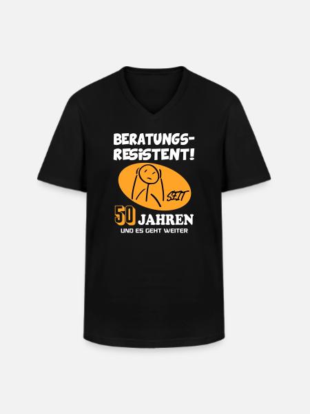 Comic Geburtstag 50 Jahre Happy Birthday - Männer-T-Shirt mit V-Ausschnitt - Schwarz