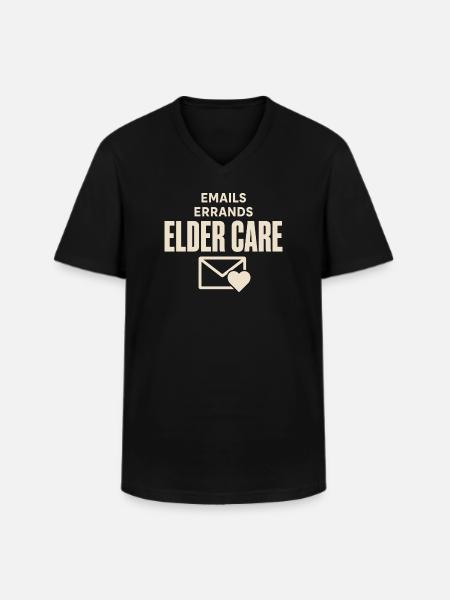 Aidant Familial Travailleur - T-shirt col V Homme - noir